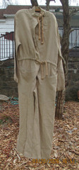 Vintage Thierry Mugler Natural Linen Jumpsuit Modernistic sz 38