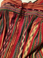 Vintage Bright Ethnic Woven Skirt Ecuador Cotton Material With Ruffle Maxi