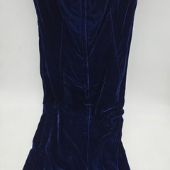 Vintage Dark Deep Blue Velvet Dress by Marlene’s | Unknown Size, Some Loss!!!