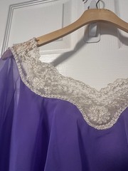 Vintage 1970s 1980s Women’s Lilac Purple Long Formal Dress Gown Size S A Line