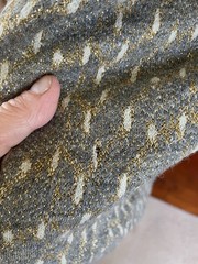 Vtg 60s Henry Lee Gold Gray Boucle Wiggle Dress Midi 3/4 Sleeves Large No Belt