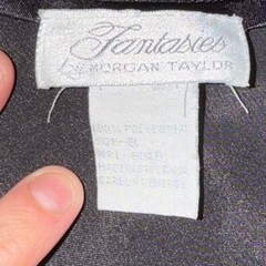 Vtg Fantasies by Morgan Taylor Black Satin Top Whimsigoth Sexy Romantic S/M