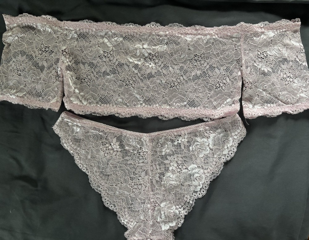 Baby Pink Lace Lingerie Set Excellent Condition