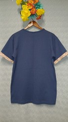 Vintage 90s Just My Size Navy T-Shirt Giraffe Elephant Heart Applique Made USA