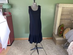Vintage 80s Black Drop Waist Cocktail Dress Roaring 20s Flapper Taurus II