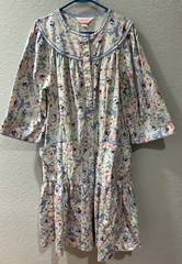 Vtg Carriage Court Nightgown L (16/18) Pink Floral Pockets Patio Wear Grannycore