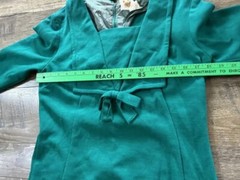 Vintage 1960’s Dress Women’s Green Long Sleeve Winter Carol Craig Wool Shift Day