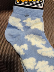 Vintage URBANOLOGY Ladie’s Blue White Cloud Ankle Socks Size 9-11 New NOS