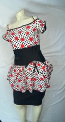 VTG 80S 90S WOMENS POLKA DOT LOUD RETRO NEW WAVE WIGGLE DRESS