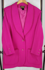 VTG EDDIE BAUER USA Size Large 100% Wool Womens Pink Shawl Barn Chore Coat