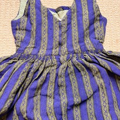 Lodenhut Innsbruck Vintage Austrian Dirndl Dress Blue Green Striped Folk Size 36