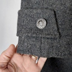 Vintage Jofeld Womens Size L Charcoal Wool Coat Full Length Long Trench