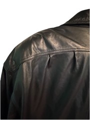 Jacqueline Ferrar Vintage Medium Trench Coat 1980s-90s Black Genuine Leather