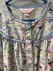 Vtg Carriage Court Nightgown L (16/18) Pink Floral Pockets Patio Wear Grannycore