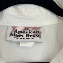 Vintage The American Shirt Dress Full A Line Skirt Solid White No Belt Size 18