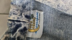 Vtg Copacabana Acid Wash Denim Jacket Hand Painted Fringe Western 90s Unisex L