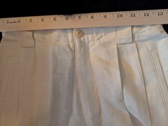 Liz Claiborne Lizsport Ivory Linen Blend Pleated High Rise Straight Pants Sz 6
