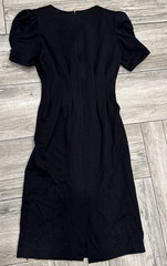 Robbie Bee Vintage Black Polyester Wool Dress Shoulder Pads Size 4