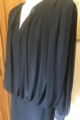 Vintage WAYNE CLARK 1980’s Black Cocktail Power Blouson Dress Long Sleeve Size M