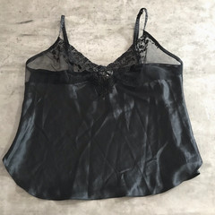 Vintage Calvin Klein Cami Top Medium Lingerie Black Coquette Whimsigoth USA Y2K