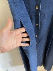 Vintage Willowbend Blue Corduroy Sleeveless Shirt Dress Made in USA 8