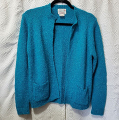 Serbin Vintage Cardigan Sweater Size 34 Size Small Teal Blue