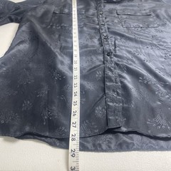 Black Long Sleeve Button Down Collard Floral Print Witchy Goth Grunge Blouse