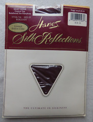 Hanes Silk Reflections Burgundy Reinforced Toe Pantyhose Vintage 1989 NOS EF