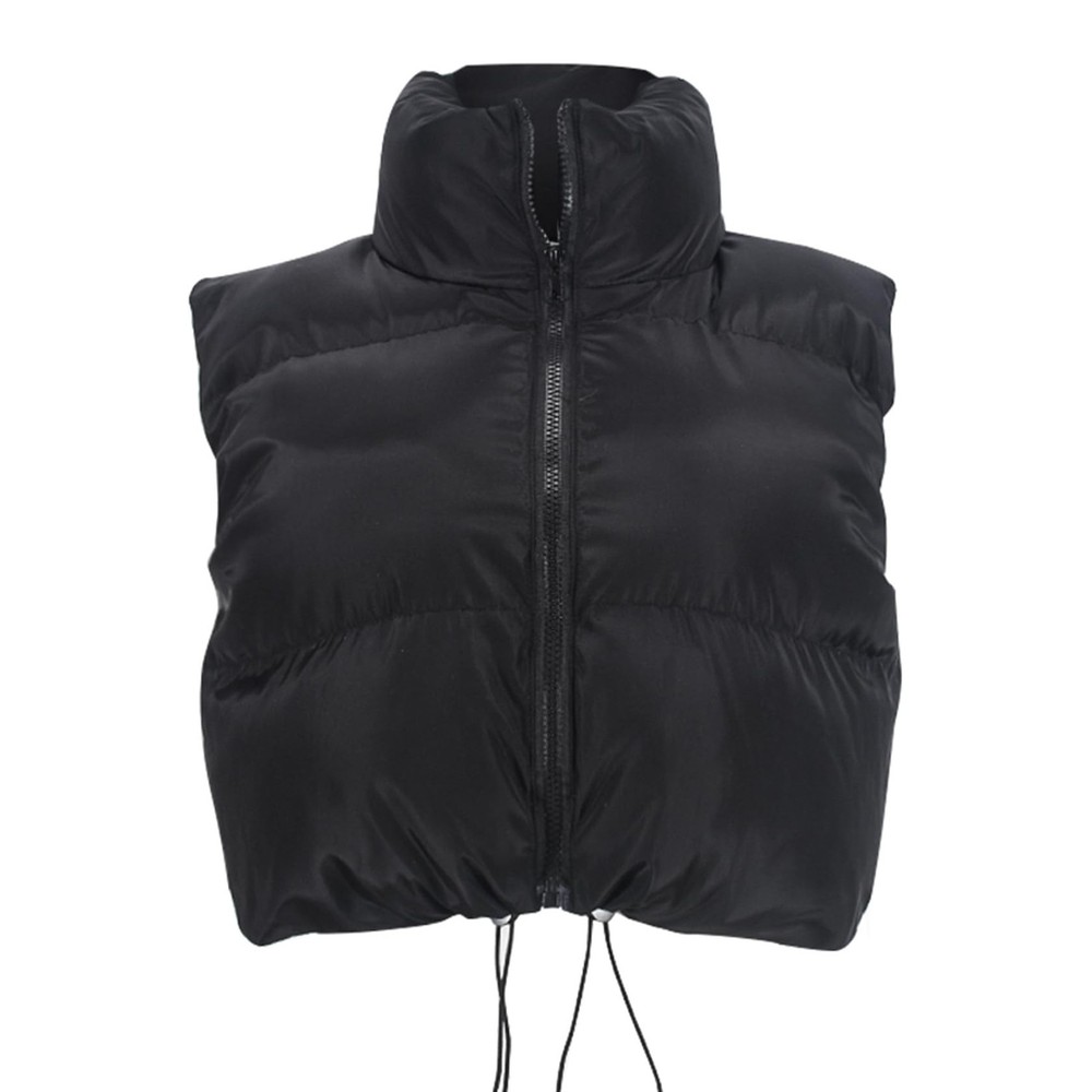 Quilted Vest Jacket for Women Winter Fall Lightweight Sleeveless Cropped Card…