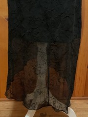 VTG 90s Byer Too! Lined Black Floral High-low Dress Made In USA S