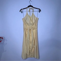 Vintage Torrid Butter Yellow Halter Neck Sundress Size 18 Made in USA