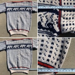 Vintage Wool Sweater Bears Polar Bear Boat Neck 22 inches Pit To Pit