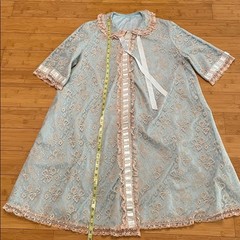 Odette Barsa Lace Lingerie Slip Dressing Gown Robe Medium Peignoir Blue Cream