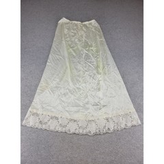 Wondermaid Vintage Ivory Antron III Nylon Lace Trim Half Slip Maxi Length Medium