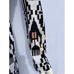 70’s Monochrome Geometric Print Maxi with Neon Blocks