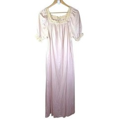 VTG Diane Von Furstenberg Vintage Nightgown Dressing Gown Medium Pink Lace