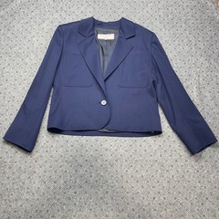 Vintage Yves Saint Laurent Variation Navy Blue Wool Skirt Suit Set FR 42 – US 10