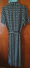 Vintage Lady Carol Black White Geo Squares Dress Belt Secretary Size 8