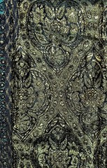 Vintage Hand Made 1950s Gold Green Rich Brocade Gown Large 14 Beautiful