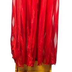 Vintage Jenelle of California Red Nylon Peignoir Set Sz M P Robe Pants Hollywood