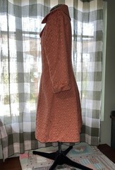 VTG Homemade Jacket Deep Apricot Color With Lining. With A Button Up A Line Cut.