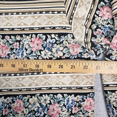 VTG Vivaldi Jeanswear Button Up Short Sleeve Foral Stripe Print Women’s Large