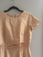 Vintage 1950s Toni Todd Peach Lace Dress 1960s Dress