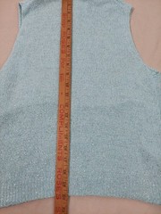 Vintage Y2K Sparkly Sleeveless Turtleneck Silk Angora Knit Top Aqua Blue Spring