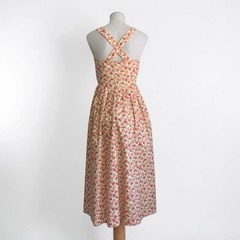 VTG Laura Ashley Maxi Dress US 8 UK 12 Pink Mimosa Floral Cotton Sundress