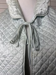Vintage 1950’s Barbizon Quilted Bed Jacket Ice Blue Embroidered Medium