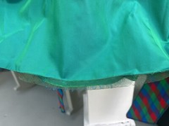 1950’s VTG TURQUOISE SATIN HARRY KEISER SZ XS-S 30” Breast DRESS T-Length USA