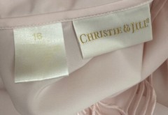 VINTAGE CHRISTIE & JILL PINK SHORT SLEEVE EMBROIDERED BLOUSE SHOULDER PADS SZ 16