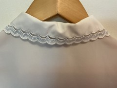 VTG 80s Sears Tradition White Embroidered Blouse Lace Collar Cottagecore Sz 12