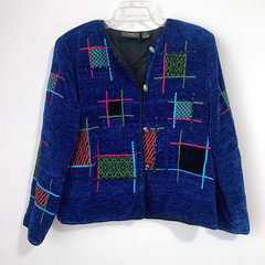 Vintage Allure Petite Medium Sweater Cardigan Jacket Wearable Art Toggle Buttons